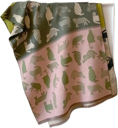 Dames Sjaal - Warme Winter Sjaal - Warm Blijven - Zacht Dik Materiaal - 180x65cm - Kleurrijk Katpatroon