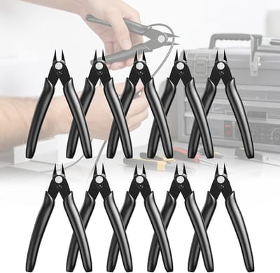 Kleine Elektronische Zijknippers - 10 Stuks Mini Draadknippers voor Modelbouw, Precisiewerk en Hobbyprojecten, Zwart