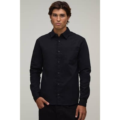 Regular Fit Katoenen Overhemd met Lange Mouwen | Black | Size XS