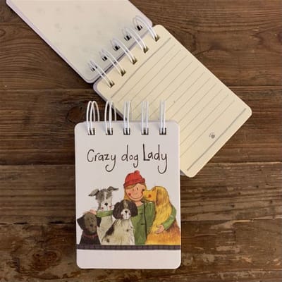 Alex Clark klein spiraal gebonden notitieblokje honden ~Crazy Dog Lady Small Spiral Bound Notepad'