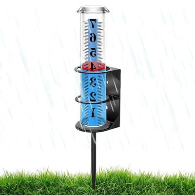 Regenmeter Tuin - Neerslagmeter Buiten - Weer Monitoren - Vorstbestendig Ontwerp - 25 x 10 x 10 cm - Transparant