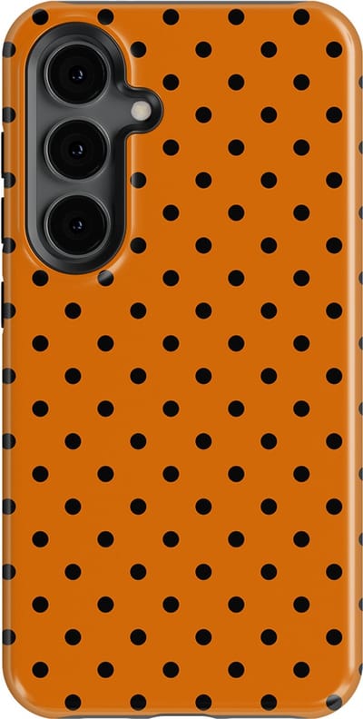 Polka Dots Hoesje Samsung Galaxy S24 | Geschikt Voor Mag | Stippen Design Backcover Samsung Galaxy S24 Pumpkin Dots