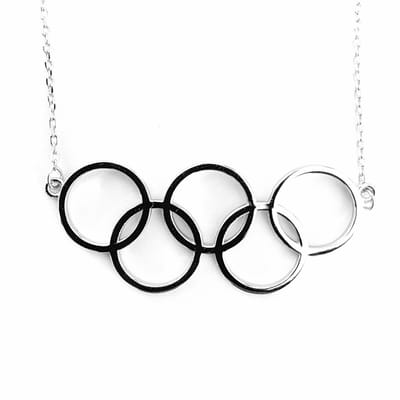 SportPresent® - Zilveren Ketting - OS - Cortina - 2026 - Parijs 2024 - Beijing - Winter spelen - Olympische Spelen - Olympische Ringen - Olympics - Zilver - Sport - Sportsieraad - Sieraad - Sportsieraden - Sieraden