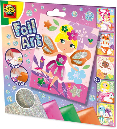 SES Creative Foil art - Sprookjeswereld vriendjes - Knutselen - Voor Kinderen Vanaf 5 Jaar - 4 Kleuren - 6 Kaarten