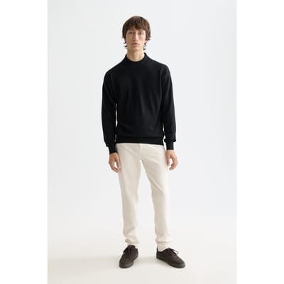 Scotch & Soda Core - Dropped Shoulder Mock Neck Pullover Black Size: M | Sweaters Outlet | Heren | Zwart