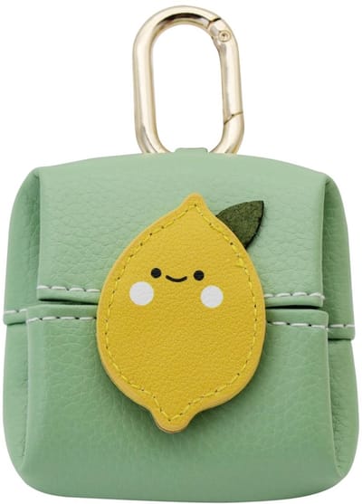 Dailygoods - Fruitvormige Portemonnee - Opvouwbare PU-Lederen Mini-Portemonnee voor Vrouwen en Meisjes - Schattige Citroen Met Sleutelhanger en Snap - Kofferorganizer