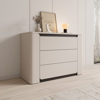 Meubella - Vexon - Ladekast - Beige/Zwart - 111x45x78 cm