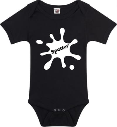 romper Spetter zwart 50/56 Katoen