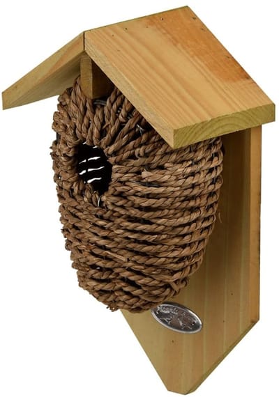 Dailygoods - Nestzak zeegras - Vogelhuisje voor tuin - Duurzaam natuurproduct - Geschikt voor vogels - Decoratief en functioneel