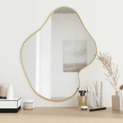 vidaXL - Wandspiegel - 60x50 - cm - goudkleurig