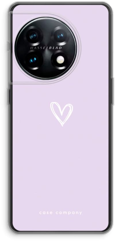 Case Company® - Hoesje geschikt voor OnePlus 11 hoesje - Klein hartje paars - Soft Cover Telefoonhoesje - Bescherming aan alle Kanten en Schermrand