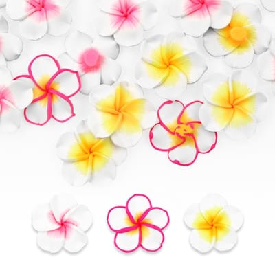 Dailygoods- Plumeria Bloem 50 Stuks - Kunstmatige Bloemen - Nep Plumeria - Decoratie - Bruiloft - Zomerfeest - Levensecht Design