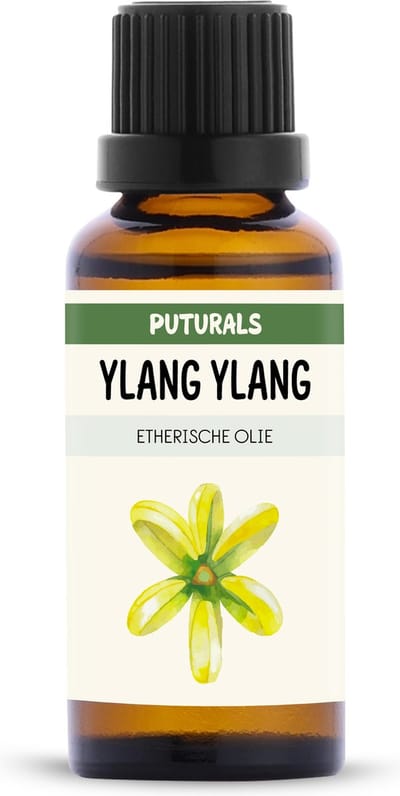 Puturals Ylang Ylang Olie 100% Natuurlijk - 30ml - Puur en Vegan - Ylang Ylang Etherische Olie voor Huid, Haar en Aromatherapie