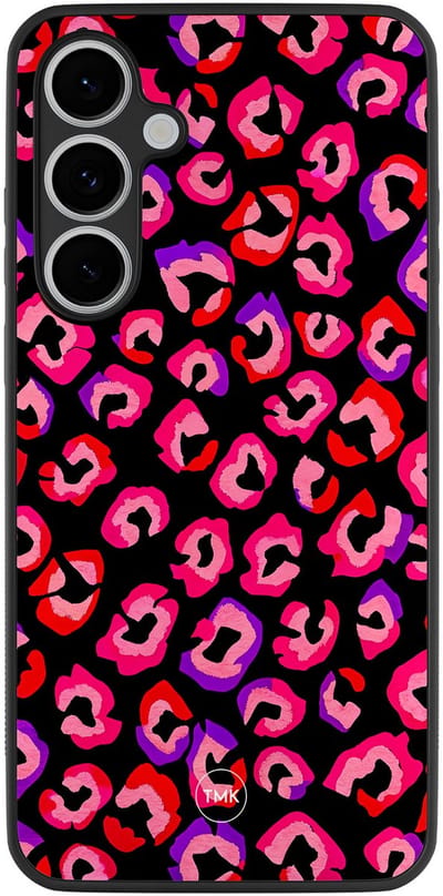 Hoesje geschikt voor Samsung Galaxy S24 FE - Luipaard neon - Multi - TPU case - Luipaardprint - Hardcase zwart telefoonhoesje