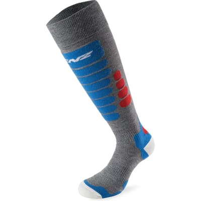 Lenz Skiing 3.0 skisokken grijs/rood/blauw - maat 42-44