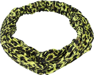 Haarsoires Haarband Twist 5cm – Panterprint – Plissé Stof – Groen - Zachte Knoop Hoofdband - Haaraccessoire voor Dames & Meisjes