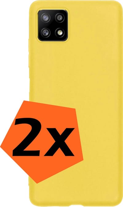 Hoes - 2 Stuks - Geschikt voor Samsung Galaxy M22 - Sterk & Shockproof - Case Siliconen - Back Cover - Telefoon Hoes - Geel