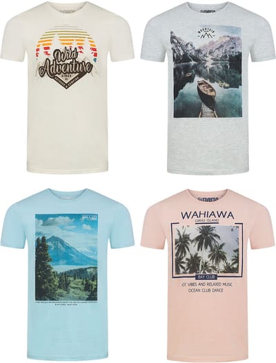 riverso Heren T-Shirt RIVLukas 4 Pack regular fit Veelkleurig S Ronde Hals Volwassenen - gemaakt van 100% katoen
