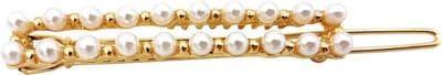 Haarsoires Haarspeld Haarclip 5cm - Recht - Parel - Wit Goud - Hair Clip - Decoratieve Haaraccessoire