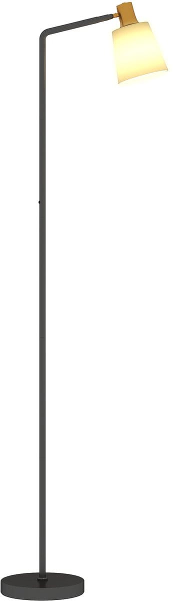 Homcom Floor Lamp-Staal, Kunststof-45L x 21B x 148H cm-Zwart