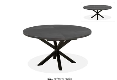 Maxfurn - Ronde uitschuiftafel 120/160 | Zeer krasvast | Kleur: Zwart