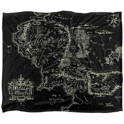 The Lord Of The Rings Middle Earth Map Unisex Dekens - meerkleurig - Standard