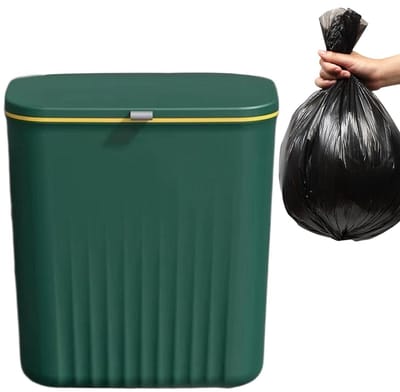 Wand Prullenbak - Afvalemmer Deksel - Efficiënt Afvalbeheer - Geurloos Dekselontwerp - 29x26x16 cm - Groen