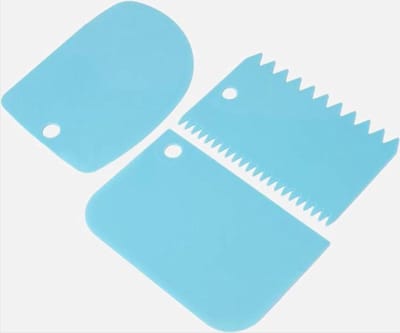 *** Set van 3 Deegschrapers - Bakken Bakker - Wit - Perfect voor Fondant & Deeg Bakken!" - Heble®