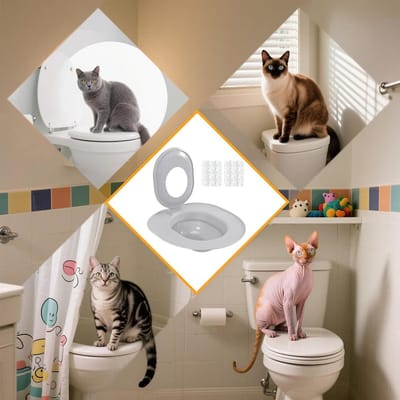 Cat Toilet Trainer - Removable Urinal Potty Seat, Sturdy Litter Box Transition with Multi Stage Ring System, Pet Restroom Behavior Modification, Ideal for Indoor Home Apartment Bathrooms