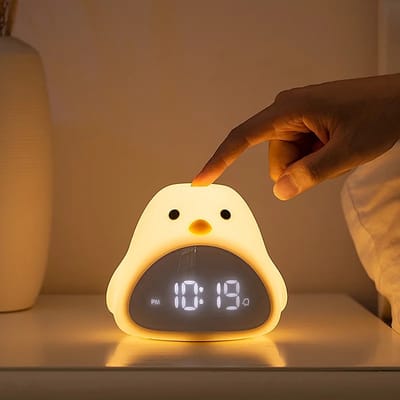 Nachtlampje - Slaaptrainer - Leeslamp - Tafellamp - Bedlamp Kinderen - Digitale Alarmklok en Wekker - Lichtwekker - Leeslampje - Wekker met Licht - Digitale Alarmklok - Slaapwekker