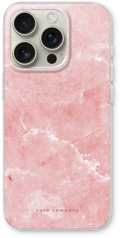 Case Company® - Hoesje geschikt voor iPhone 16 Pro hoesje - Roze marmer - Soft Cover Telefoonhoesje - Bescherming aan alle Kanten en Schermrand
