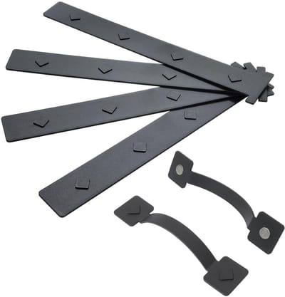 Dailygoods- Garagedeurdecoratie Magnetische Houtlook - Decoratieve Hardware - Imitatie Scharnieren/Handgrepen - Set van 6 - Duurzaam/Corrosiebestendig - Eenvoudige Installatie zonder Schroeven - Garagedeuraccessoires
