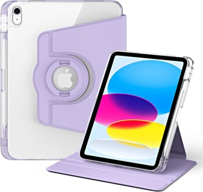 Tablethoes geschikt voor iPad (2025) / iPad 10.9 (2022) Hoesje - 360° Rotating Folio Book Case met Wake/Sleep - Paars