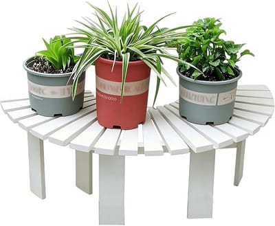 Boomzitting Rond - Zitbank Buiten - Ontspanning in Tuin - Beschermt Bomen - Diameter 120cm - Wit