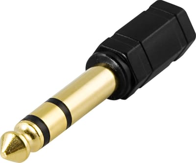DELTACO AD-1, 6.3mm - 3.5mm kabeladapter/verloopstukje, zwart