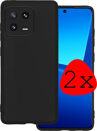 Hoesje 2 Stuks - Geschikt voor Xiaomi 13 - Sterk & Shockproof - Case Siliconen - Back Cover - Telefoon Hoes - Zwart