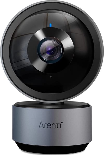 Babybewaking - Metalen Behuizing Babybewakingscamera Voor Binnen met Audio - 5/2.4G WiFi-Camera Voor Hond/Huisdier/360°-Beveiliging, AI/Geluidsdetectie van Mensen, Nachtzicht, Tweerichtingsaudio