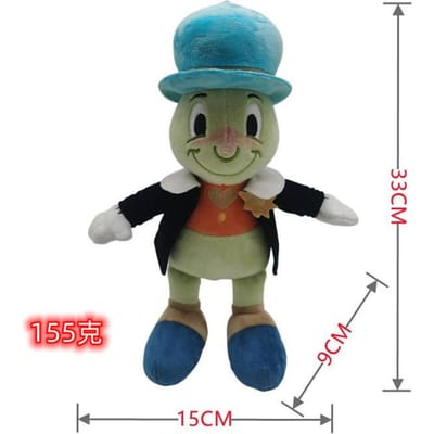 33cm Cartoon Pinocchio Jiminy Cricket Figaro Pluche Speelgoed Schattig Gevuld Kussen Knuffels Poppen Kamer Decoratie Cadeaus 33cm gray