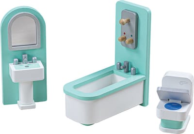 Tidlo Wooden Dollhouse Furniture Bathroom 3 pieces