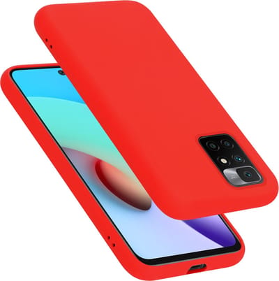 Cadorabo Hoesje geschikt voor Xiaomi RedMi 10 in LIQUID ROOD - Beschermhoes gemaakt van flexibel TPU silicone Case Cover