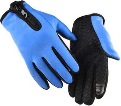 Blauwe Winterhandschoenen voor Heren en Dames - Warm en Winddicht met Touchscreen voor Fietsen en Motorrijden - Waterdichte Antisliphandschoenen - Maat M - Winteraccessoires, Handschoenen