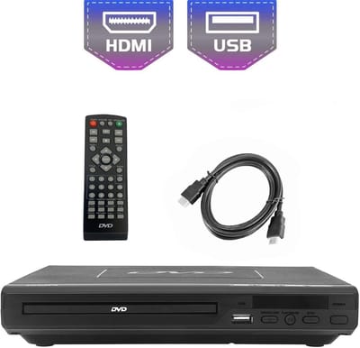 DVD-Speler voor TV met HDMI en AV-Uitgang – USB-Ingang – Inclusief Afstandsbediening – Geschikt voor Thuisonderwijs en Entertainment