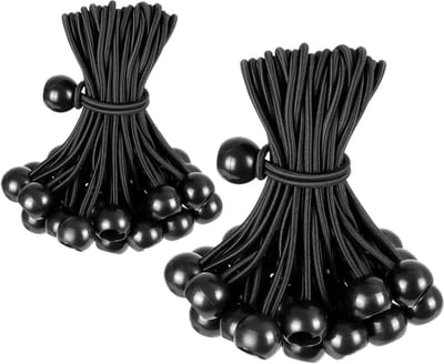 32 stuks elastische spanrubbers 10 cm/15 cm voor dekzeilen, tenten, paviljoenen - zeilspanner met bolhoogte