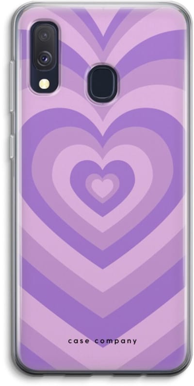 Case Company® - Hoesje geschikt voor Samsung Galaxy A40 hoesje - Hart Paars - Soft Cover Telefoonhoesje - Bescherming aan alle Kanten en Schermrand