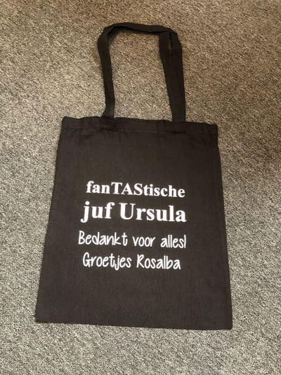 Cadeau juf set van 2 |  Tas Ik ben Juf wat is jouw superkracht?   bedankt bedanken juffen juffendag  afscheid einde jaar schooljaar groep klas  Juffendag cadeau  Einde schooljaar   juf
