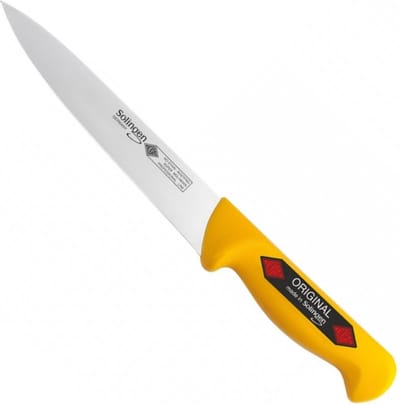 Eikaso Solingen Vleesmes 13 cm – Stijf Lemmet – Geel Heft – Roestvrij Staal