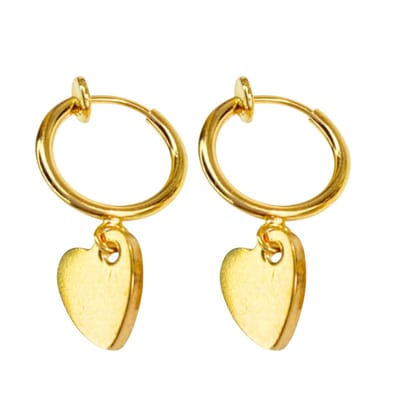 Klem oorbellen - hart - goudkleurig - geen gaatje- Charme Bijoux