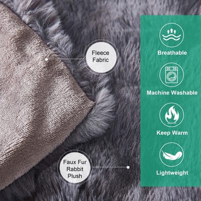 Dailygoods- Pluche Deken - Superzacht Imitatiebont - Lichtgewicht Dekens - Warme Bedspreien - Cozy Dekentje voor op de Bank - 100 x 160 cm