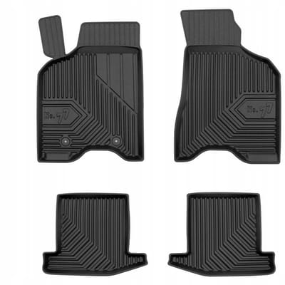 Frogum No.77 Rubberen Automatten Set – Geschikt voor VOLKSWAGEN VW Lupo 1998-2005 – 4-delig – TPE Premium Kwaliteit – Hoge Rand 4 cm – Geurloos – Zwart