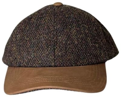 Harris Tweed Baseball Cap – Suède Klep – Verstelbaar – Tweedmill UK Bruin